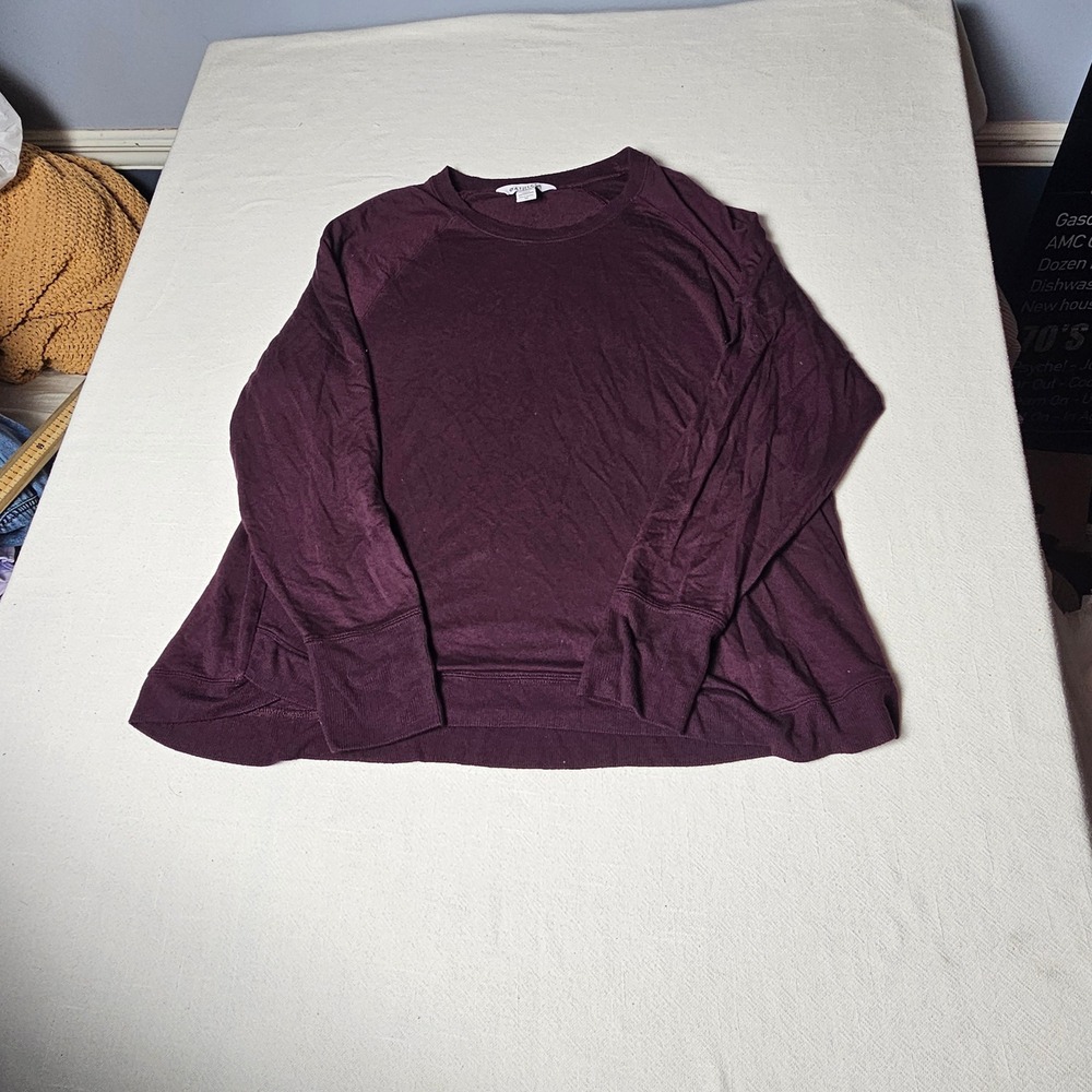 Athleta Mindset Sweatshirt Womens 1X Purple Modal Blend Raglan Pullover Top